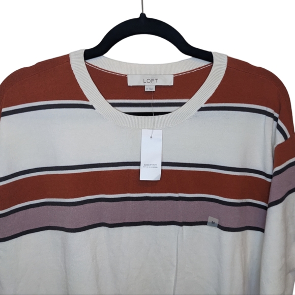 NWT LOFT Women's Striped Knit Top 🌈 - Picture 4 of 12